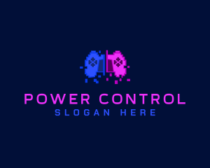 Control - Pixel Controller Glitch logo design