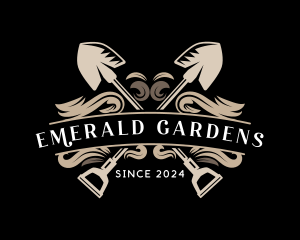 Shovel Landscaping Garden logo design