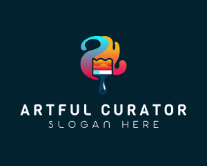 Modern Art Paintbrush logo design