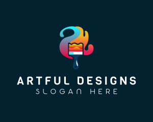 Modern Art Paintbrush logo design