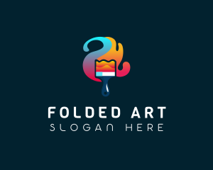 Modern Art Paintbrush logo design