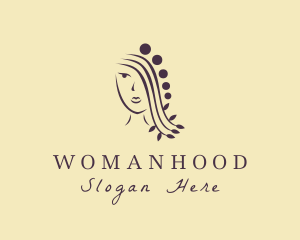 Female - Hair Leaves Lady logo design