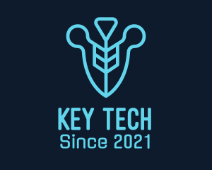 Blue Tech Shield logo design