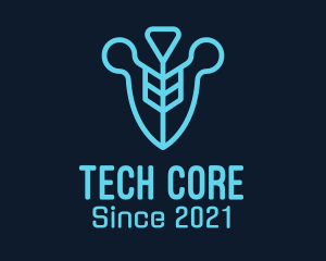 Blue Tech Shield logo design