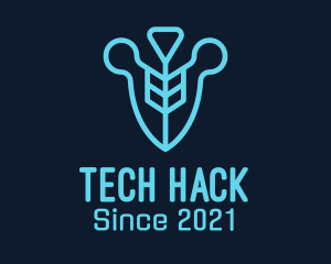 Blue Tech Shield logo design