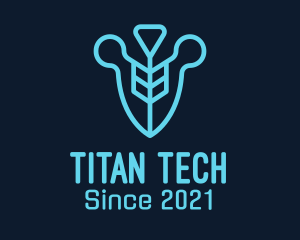 Blue Tech Shield logo design