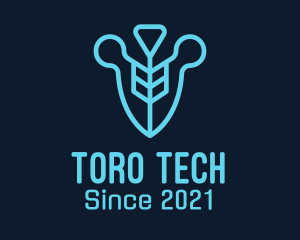 Blue Tech Shield logo design