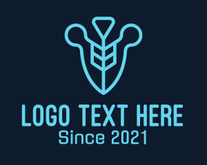 Futuristic - Blue Tech Shield logo design