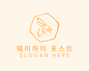 Hexagon Bee Farm logo design