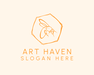 Hexagon Bee Farm logo design