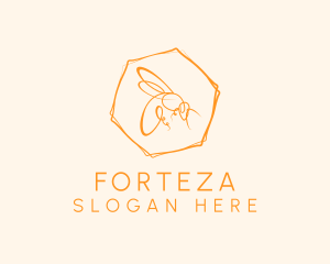 Hexagon Bee Farm logo design