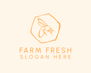 Hexagon Bee Farm logo design