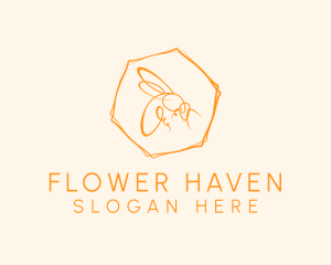 Hexagon Bee Farm logo design