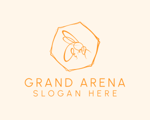 Hexagon Bee Farm logo design