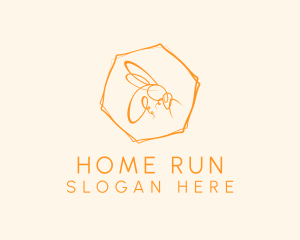 Hexagon Bee Farm logo design