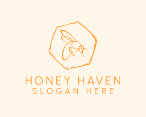 Hexagon Bee Farm logo design