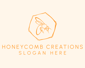 Hexagon Bee Farm logo design