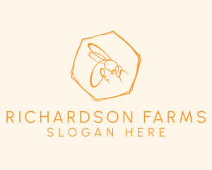 Hexagon Bee Farm logo design