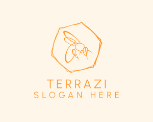 Hexagon Bee Farm logo design