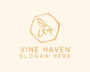 Hexagon Bee Farm logo design