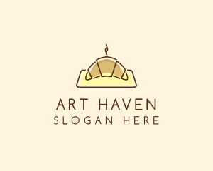 Minimalist Hot Croissant logo design