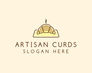 Minimalist Hot Croissant logo design