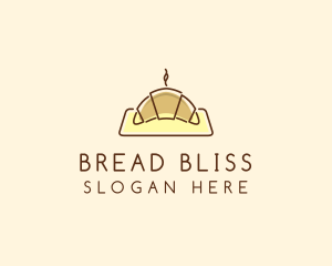 Baguette - Minimalist Hot Croissant logo design