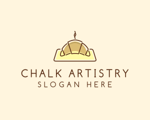 Minimalist Hot Croissant logo design