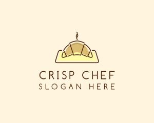 Minimalist Hot Croissant logo design