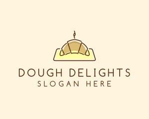 Dough - Minimalist Hot Croissant logo design