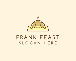 Minimalist Hot Croissant logo design