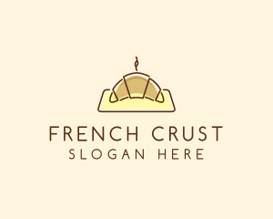 Baguette - Minimalist Hot Croissant logo design