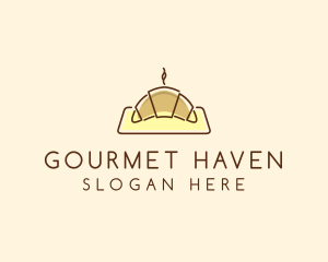 Minimalist Hot Croissant logo design