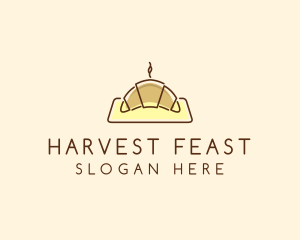 Minimalist Hot Croissant logo design