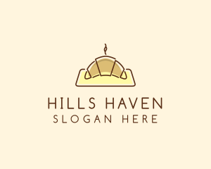 Minimalist Hot Croissant logo design