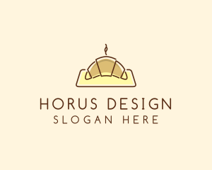 Minimalist Hot Croissant logo design