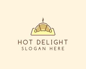 Minimalist Hot Croissant logo design