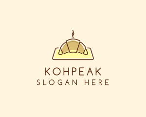 Minimalist Hot Croissant logo design