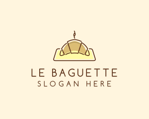 Baguette - Minimalist Hot Croissant logo design