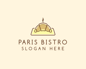 Minimalist Hot Croissant logo design