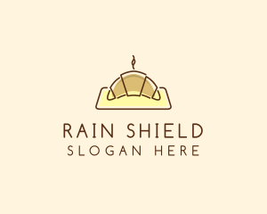 Minimalist Hot Croissant logo design