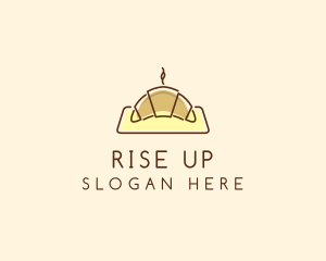 Minimalist Hot Croissant logo design