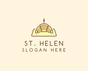 Minimalist Hot Croissant logo design