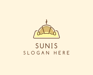 Minimalist Hot Croissant logo design