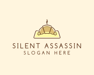 Minimalist Hot Croissant logo design