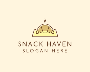 Minimalist Hot Croissant logo design