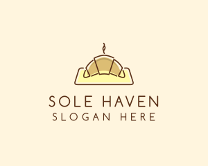 Minimalist Hot Croissant logo design