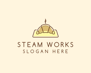 Steam - Minimalist Hot Croissant logo design