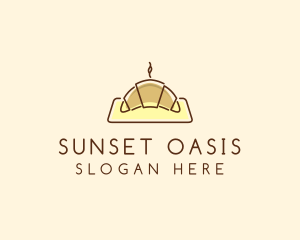 Minimalist Hot Croissant logo design