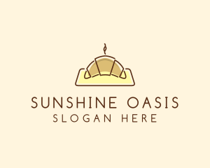 Minimalist Hot Croissant logo design